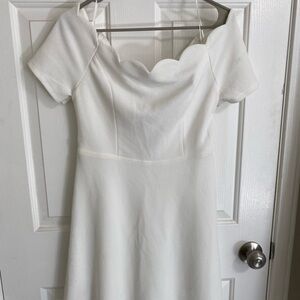 Miami White Dress with Scalloped Details